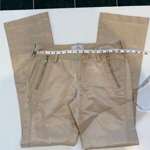 VINTAGE ARMANI EXCHANGE WOMENS GOLD SHIMMER / METALLIC PANTS SIZE 4